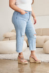 RFM Full Size Tummy Control High Waist Raw Hem Distressed Jeans