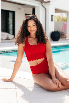  Tonga Scalloped Swim Top