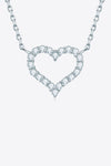 Adored Moissanite Platinum-Plated Heart Necklace