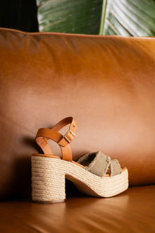  Nana Platform Sandals in Khaki