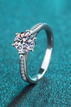 925 Sterling Silver Moissanite Adjustable Ring