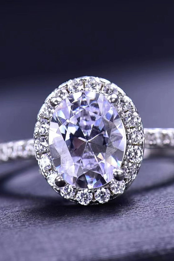 2 Carat Moissanite 18k Platinum-Plated Ring