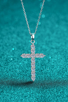  925 Sterling Silver Cross Moissanite Necklace