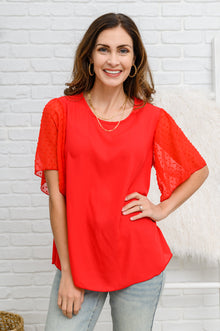  Best Of My Love Short Sleeve Blouse In Red