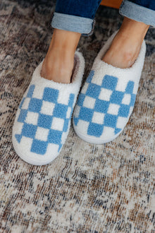  Checked Out Slippers in Blue